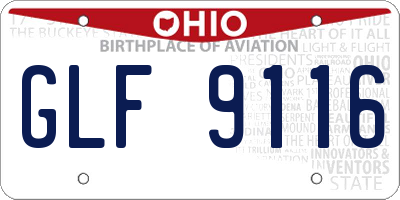 OH license plate GLF9116