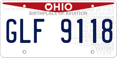 OH license plate GLF9118