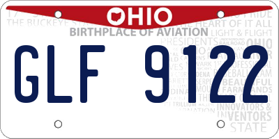 OH license plate GLF9122