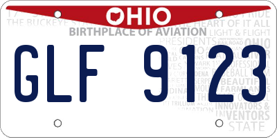OH license plate GLF9123
