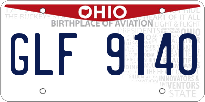 OH license plate GLF9140