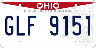 OH license plate GLF9151