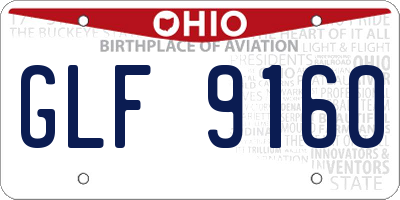 OH license plate GLF9160