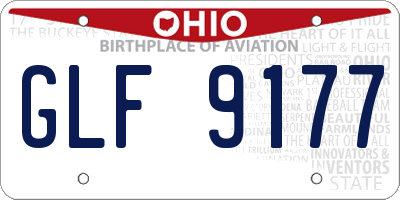 OH license plate GLF9177