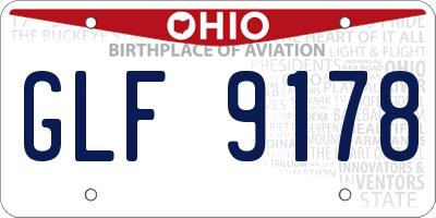 OH license plate GLF9178