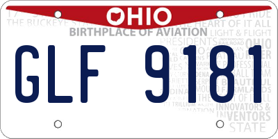 OH license plate GLF9181