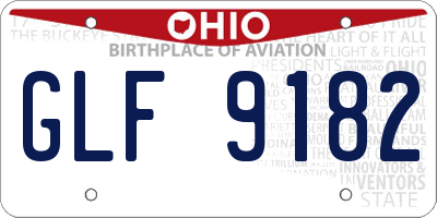 OH license plate GLF9182