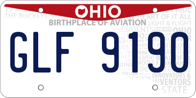 OH license plate GLF9190
