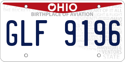 OH license plate GLF9196