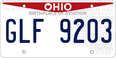 OH license plate GLF9203