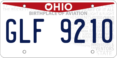 OH license plate GLF9210
