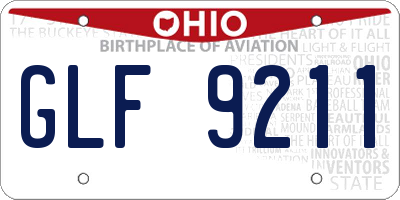 OH license plate GLF9211