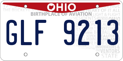 OH license plate GLF9213