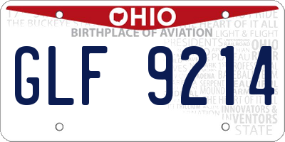 OH license plate GLF9214