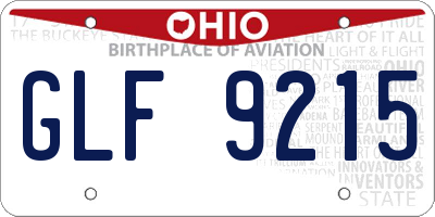 OH license plate GLF9215
