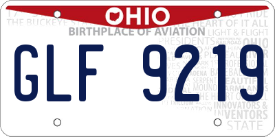 OH license plate GLF9219