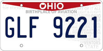 OH license plate GLF9221