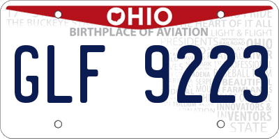 OH license plate GLF9223