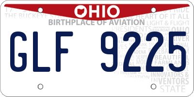 OH license plate GLF9225
