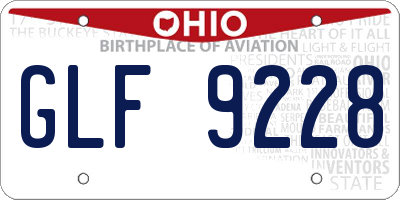 OH license plate GLF9228