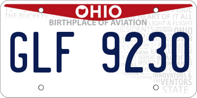 OH license plate GLF9230
