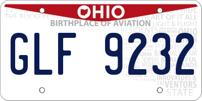 OH license plate GLF9232