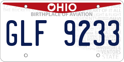 OH license plate GLF9233