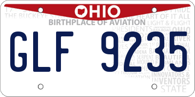 OH license plate GLF9235