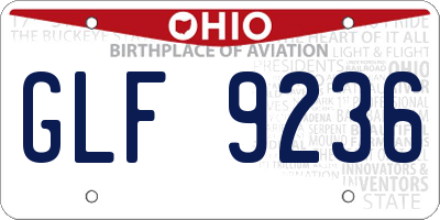 OH license plate GLF9236