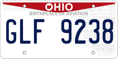 OH license plate GLF9238