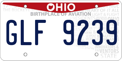 OH license plate GLF9239