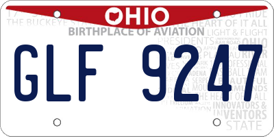 OH license plate GLF9247