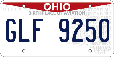 OH license plate GLF9250
