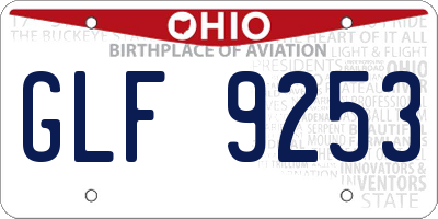 OH license plate GLF9253