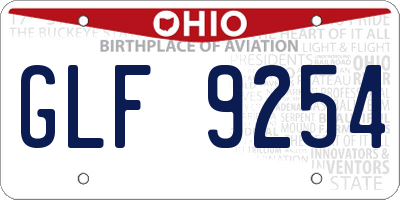 OH license plate GLF9254