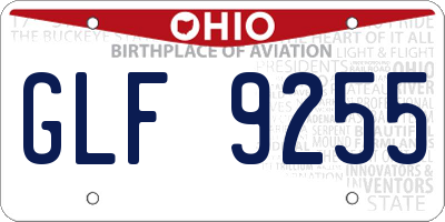 OH license plate GLF9255