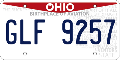 OH license plate GLF9257