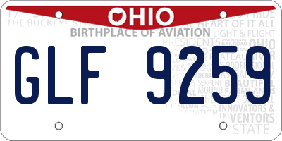 OH license plate GLF9259