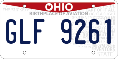 OH license plate GLF9261