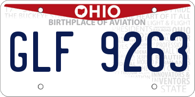 OH license plate GLF9263
