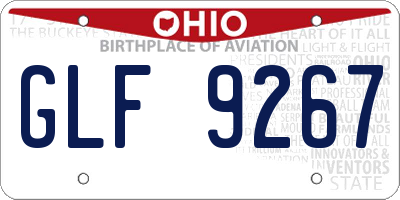 OH license plate GLF9267