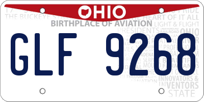 OH license plate GLF9268