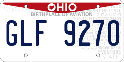 OH license plate GLF9270