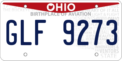 OH license plate GLF9273
