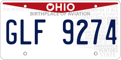 OH license plate GLF9274