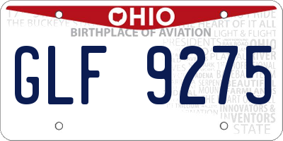 OH license plate GLF9275