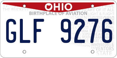 OH license plate GLF9276