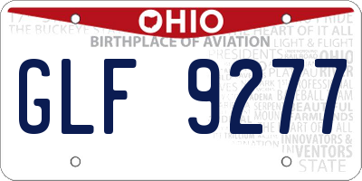 OH license plate GLF9277