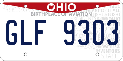 OH license plate GLF9303