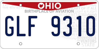 OH license plate GLF9310